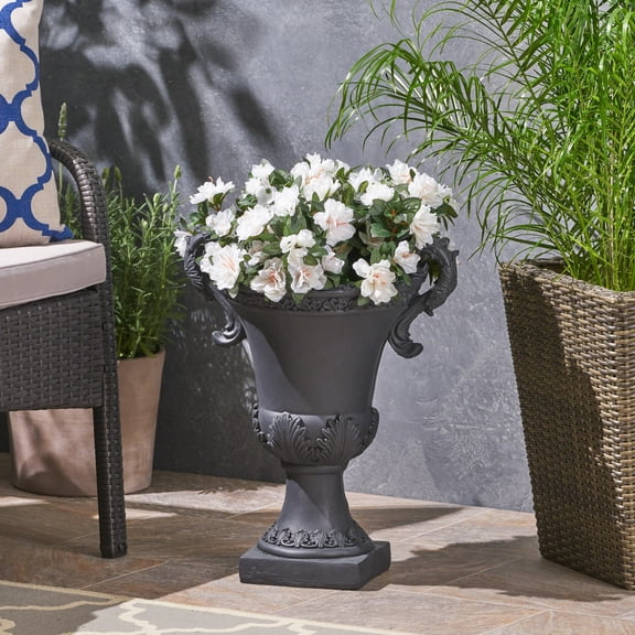 LifeSky 15-lb Roman Urn Planter for Front Porch Entryway: Instantly Elevates Curb Appeal - Hosting Guests This Weekend? - Weather-Resistant & Handmade