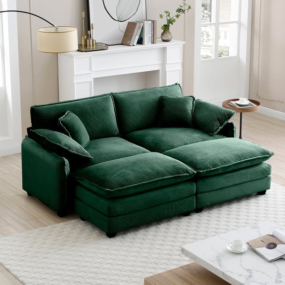 LifeSky 2-Seater Theater Sofa with 2 Footrests for Small Apartments: Keeps Both Legs Lifted for 2-Hour Movie - Weekend Movie Marathon - Memory Foam Cushioning