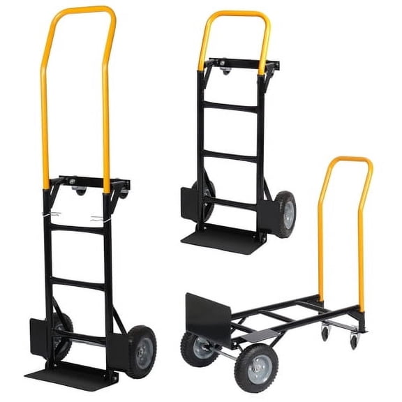 LifeSky 2-in-1 Convertible Hand Truck and Dolly Cart 330 lbs: 2-Wheel Dolly & 4-Wheel Platform - For Moving Furniture, Boxes - Perfect for House Moving, Warehouse, Garden