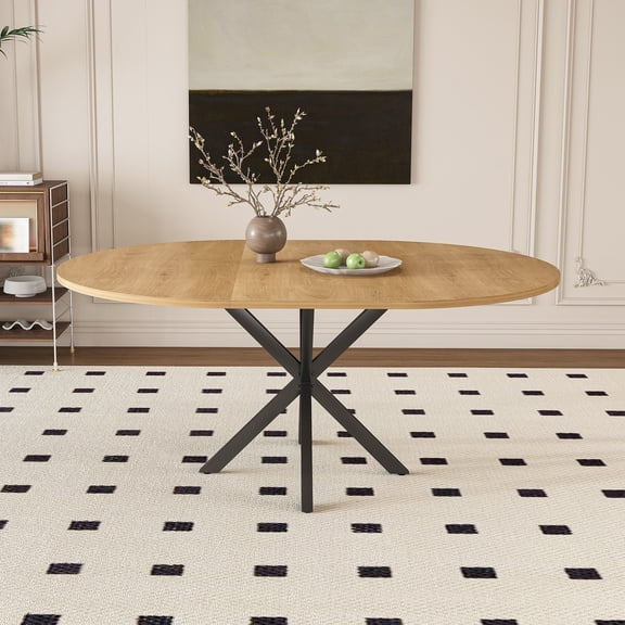 LifeSky 43 to 58 Inch Extendable Round Dining Table for Small Apartments: Seats 2 to 6 - Host Holiday Dinners in Compact Spaces - Tool-Free Expansion & Stable Carbon Steel Base