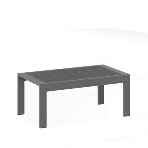 LifeSky 43" x 24" All-Weather Metal Coffee Table with Wood-Look Top for Patio, Deck, Garden: Rust-Proof & Waterproof, Stable in Wind - Weekend Coffee & Outdoor Gathering - 5-Minute Wipe Clean