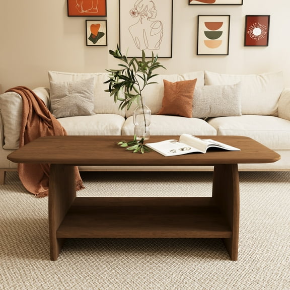LifeSky 47 Inch Coffee Table with Hidden Storage for Living Room: Clears Clutter in 2 Seconds - Guest Arrives in 10 Minutes - Rounded Corners & Easy Assembly