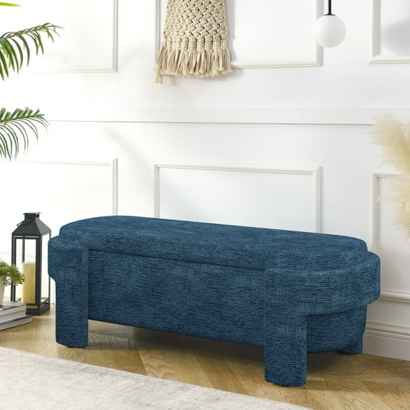 LifeSky 51.5'' Linen Storage Bench for Entryway Chaos: Instantly Hide Shoes & Clutter - No Assembly, Comfortable Seating