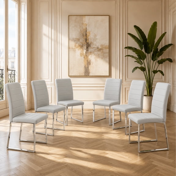 LifeSky 6 Pack Durable Restaurant Chairs with 0.47-Inch Iron Base for Commercial Use: No Wobble After 1000 Sits - Heavy Duty Dining Chairs for Cafe, Breakroom, Conference Room - Easy Assembly