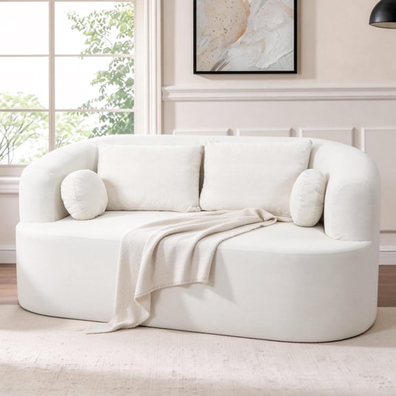 LifeSky 67.32" Loveseat Sofa-in-a-Box for Small Apartment: Opens in 30 Seconds - No Tools Needed - Fits Through Narrow Doorways - Soft Chenille Fabric with Side Storage Pocket