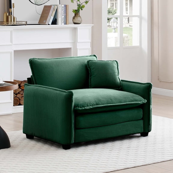 LifeSky Deep Seat Sofa for Small Space Living Room: 3-Hour Couch Crashing Comfort - After Work or Weekend Lounging - Removable Armrest & Memory Foam Pillow
