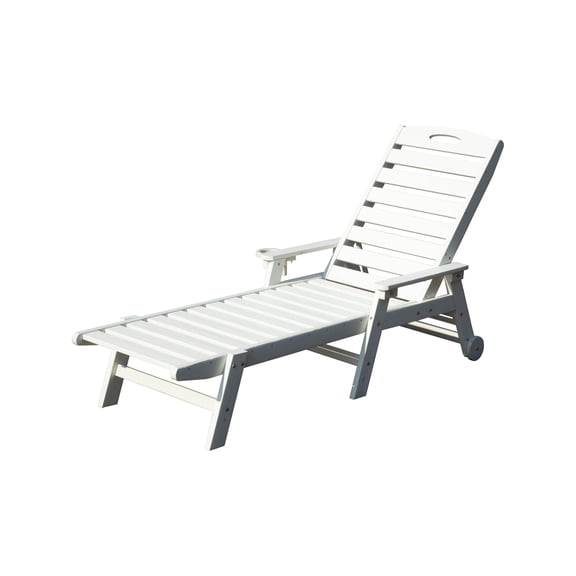 LifeSky HDPE Outdoor Chaise Lounge for Heavy Adults by Poolside: Supports 400lbs, Stays White 5 Years No Maintenance - Hot Summer Sunbathing