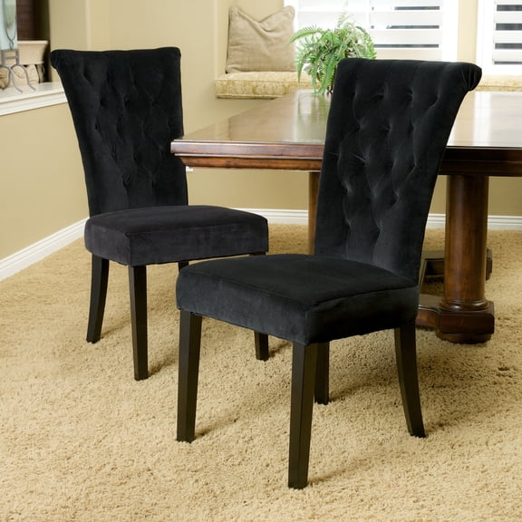 LifeSky High-Back Dining Chairs for Formal Dinner Parties: 3-Hour Comfort - Velvet-Like Fabric & Button-Tufted Design - Set of 2