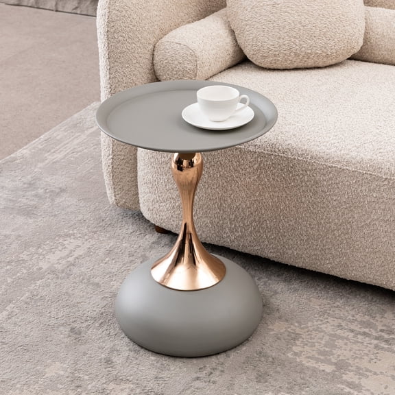 LifeSky Mermaid Tail Side Table for Sofa Side: 15.7" Round Tray Top - Spill-Proof Design for Movie Nights - Easy 5-Minute Assembly