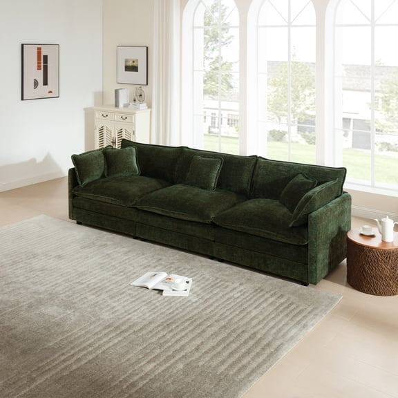 LifeSky Modular 3-Seater Couch for Small Apartment Moves: Transforms into 22 Configurations - Fits Through Narrow Doorways - Chenille Fabric with 5 Pillows Included