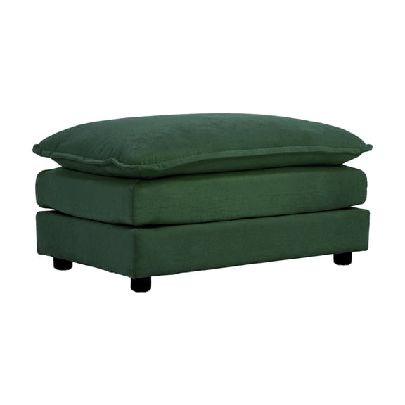 LifeSky Modular Chenille Ottoman Footrest for 2 3 4 Seater Sofas: Fits Any Sofa Size - Weekend Living Room Upgrade - Sturdy Solid Wood Frame