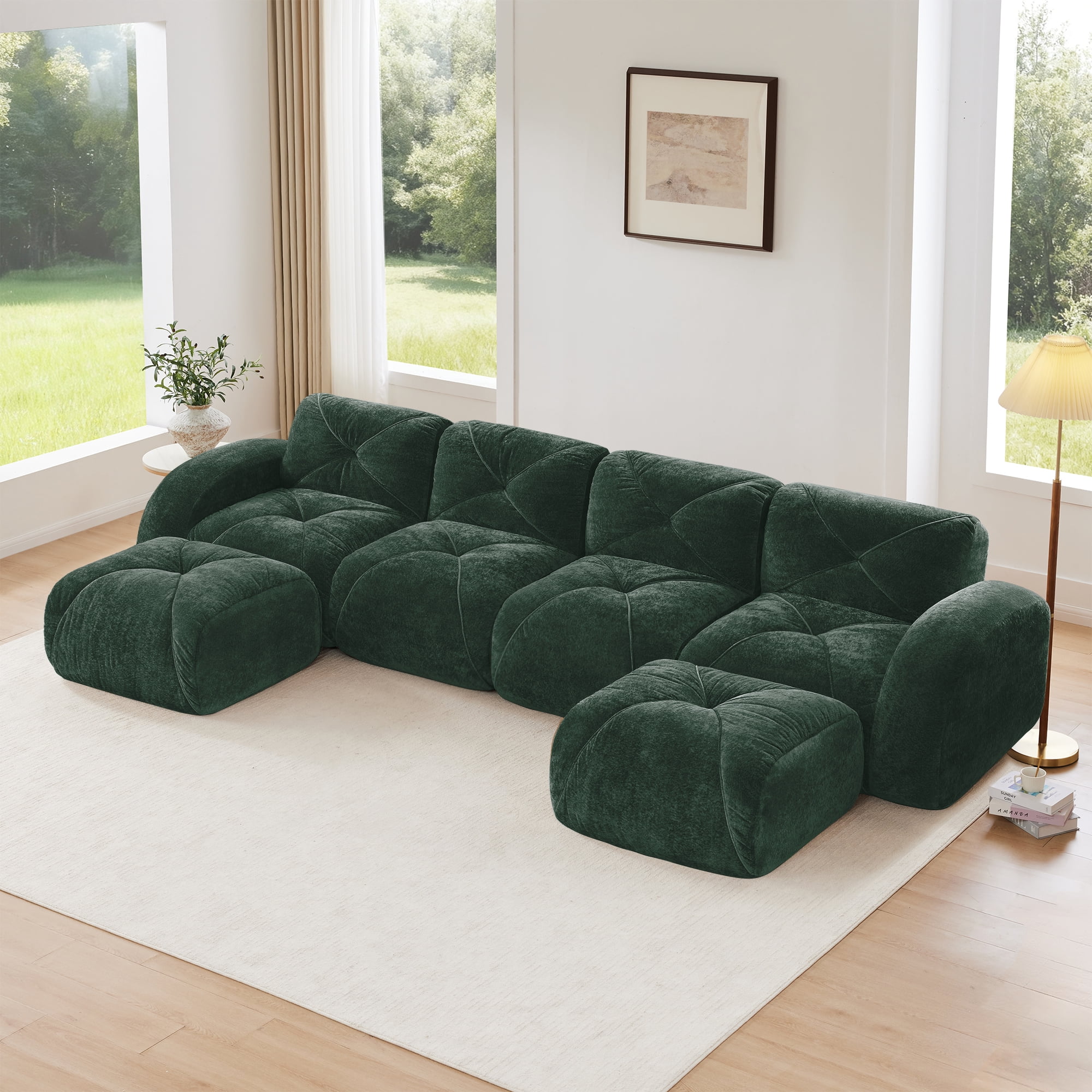 LifeSky Modular Cloud Sofa Set with Anti-Slip Design: Stable 4-Seat ...