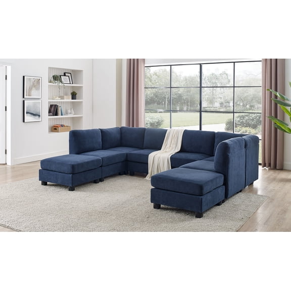 LifeSky Modular Sectional for Family Gatherings Flexible Seating: Custom Configurations for 8 Guests in 30 Seconds - Weekend Parties & Daily Relaxation - Removable Washable Cushions