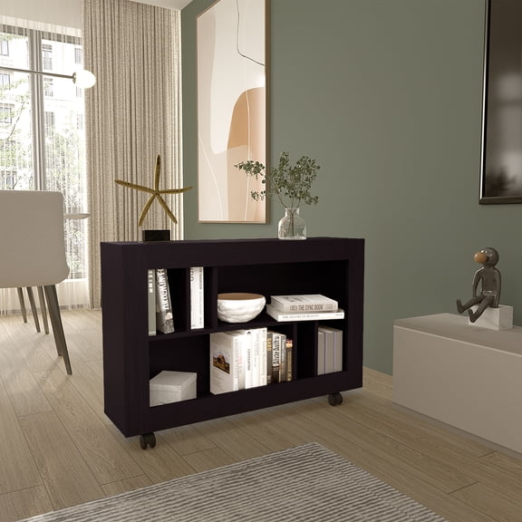 LifeSky Rolling Storage Cart with 5 Shelves on Wheels for Living Room Narrow Console Table: Quick Guest Cleanup in 2 Minutes - Sudden Visitor - Smooth Rolling Casters