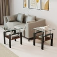thumbnail image 1 of LifeSky Set of 2 Tempered Glass End Tables for Small Living Room: Holds 155 lbs Safely - Nighttime Work & Coffee by Sofa - MDF Storage Layer, Easy Clean, 1 of 11