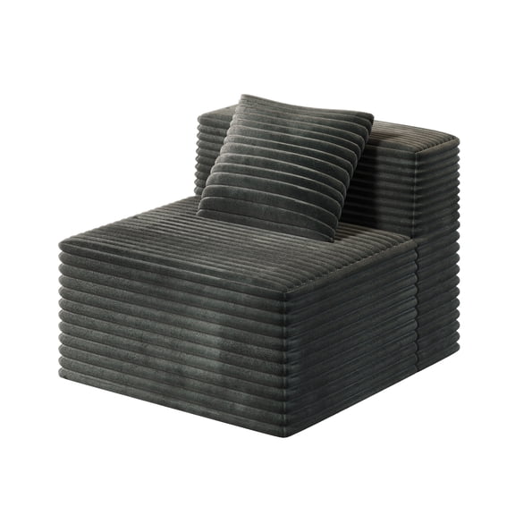LifeSky Single Sofa for Modular Sectional with 35D High Density Foam, for Daily Sitting Up to 3 Years Without Sagging - 29.5IN Wide - Scratch Resistant Corduroy - Easy to Move for Small Living Room