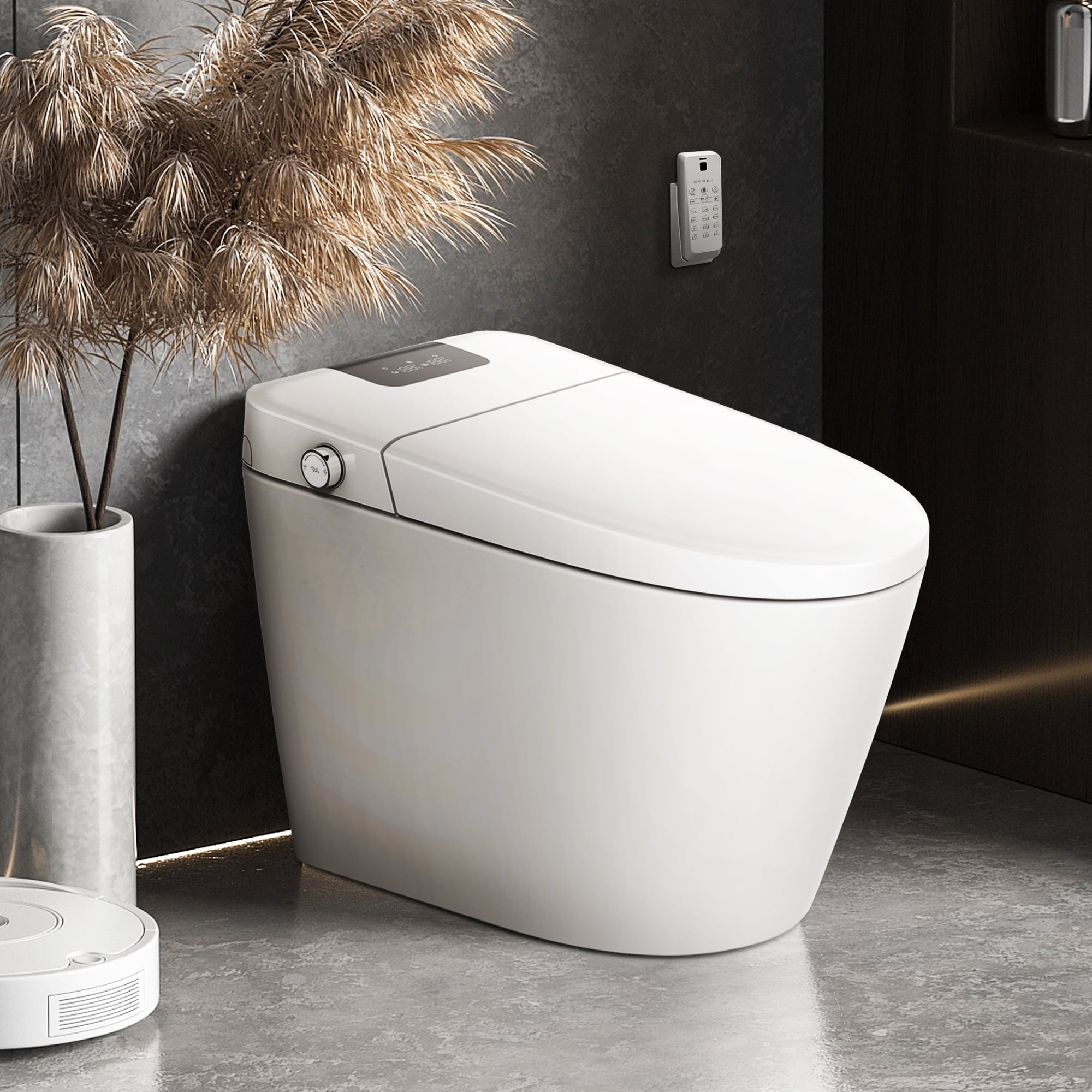LifeSky Smart Toilet Tankless Heated One Piece Auto Flush Built in Bidet Toilet Elongated