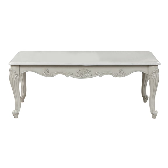 LifeSky Tuscan Traditional Style Wood Coffee Table, Silver Grey, 52 Inch Extra Large Rectangular Parsons Base, No Assembly Required for Living Room
