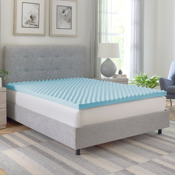 LifeSleep 2.5-Inch Gel-Infused Convoluted Memory Foam Mattress Topper