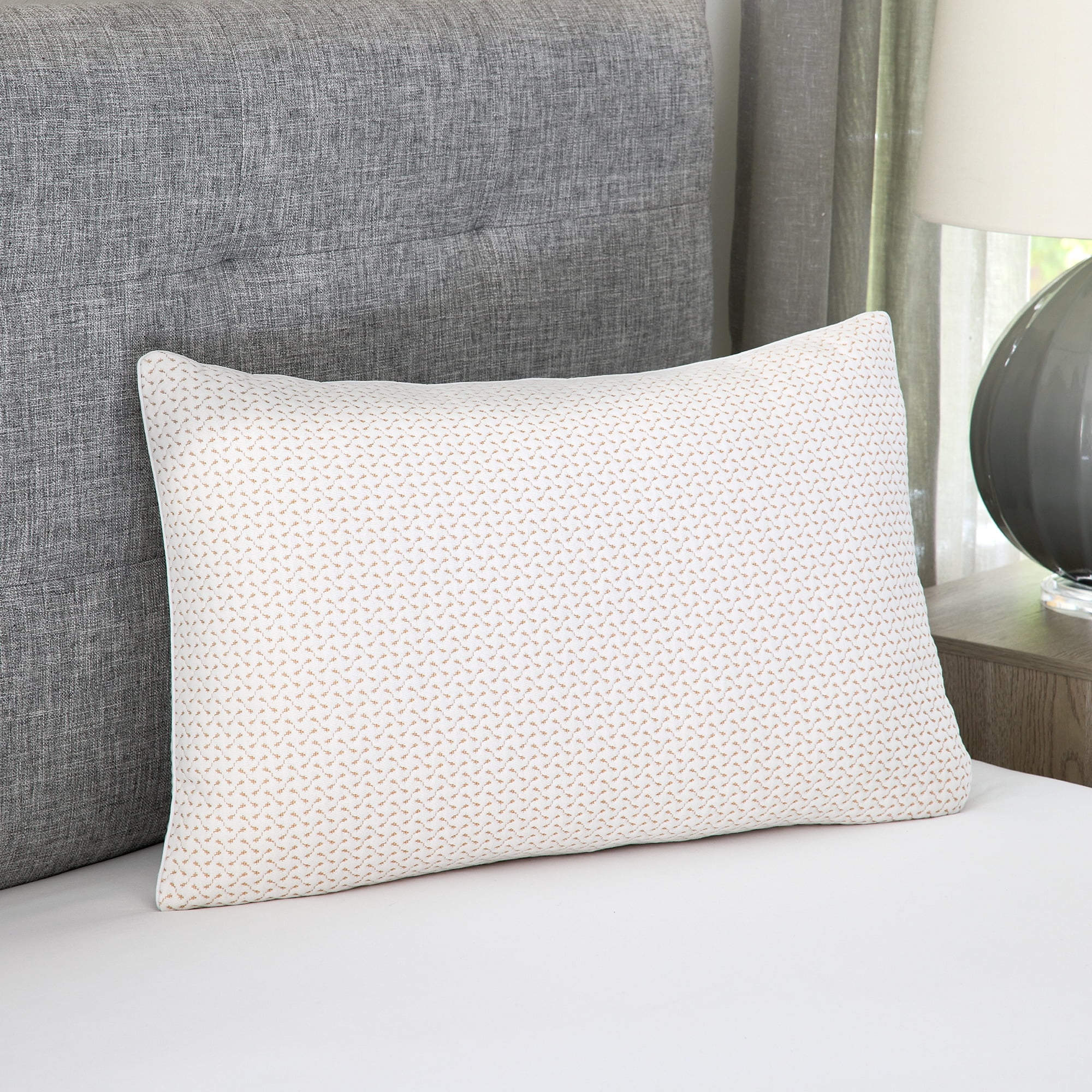 Jumbo White Memory Foam Bed Pillow with Copper Cover