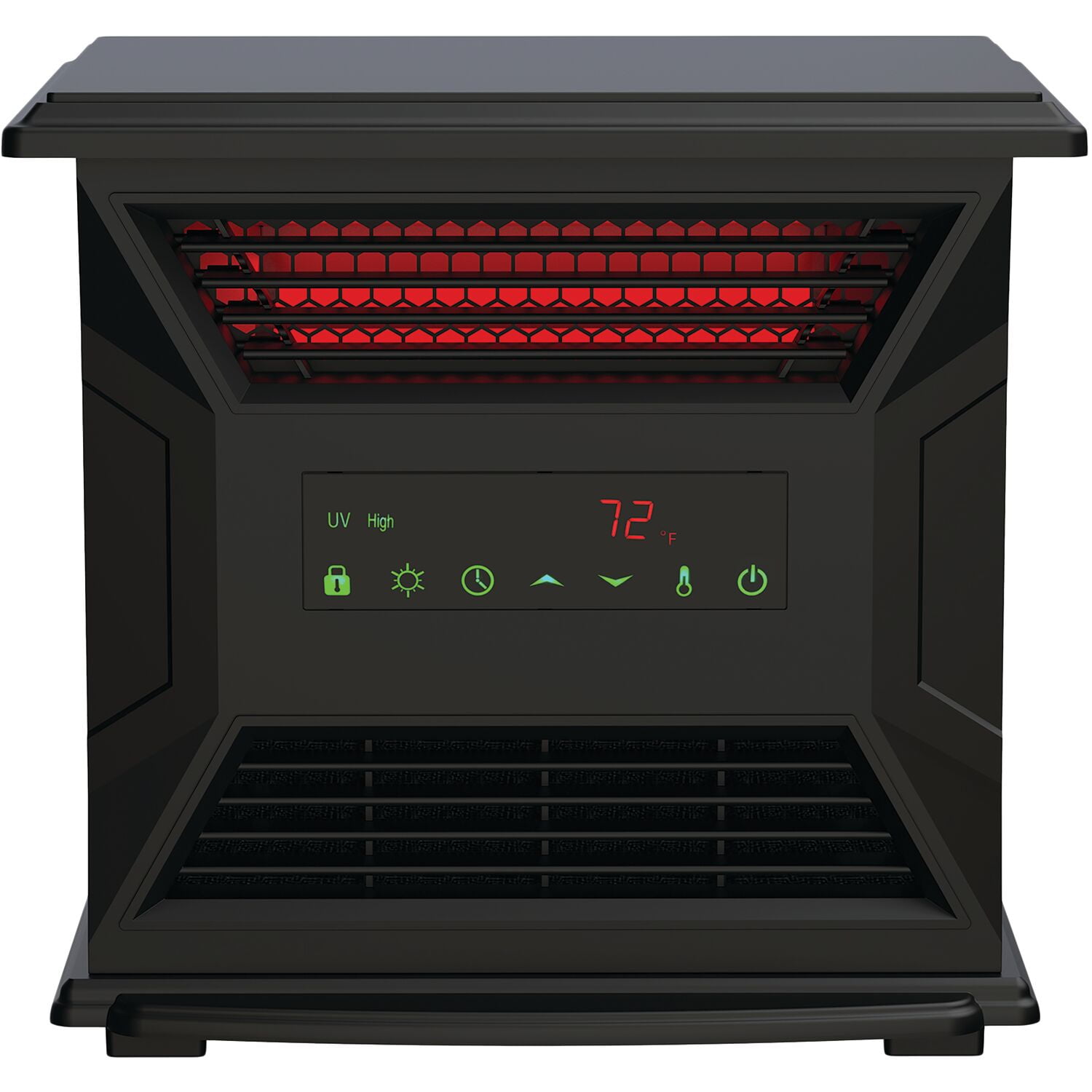 LifeSmart 4-Quartz 150W Low Profile Infrared Heater with Remote Control |  Front Air Intake | 12H Timer | Touch LED Display | 3 Heat Settings |  Heating for Living Room, Bathroom, Basement | HT1276 - Walmart.com