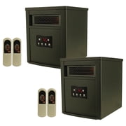 Lifesmart Black 1500W Electric 3 Speed Infrared Space Heater for 150 sq ft, 2 Piece