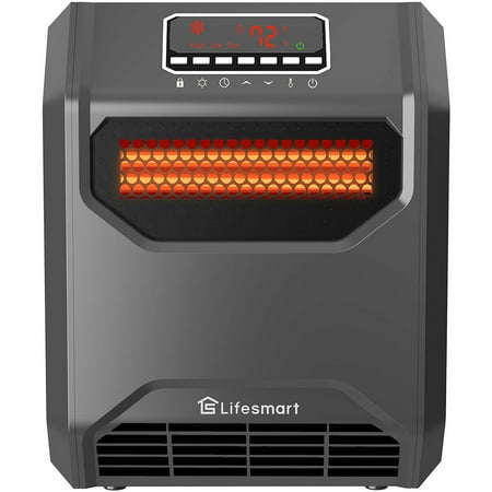 Lifesmart - 6-Element Infrared Heater with Front Intake Vent - Black