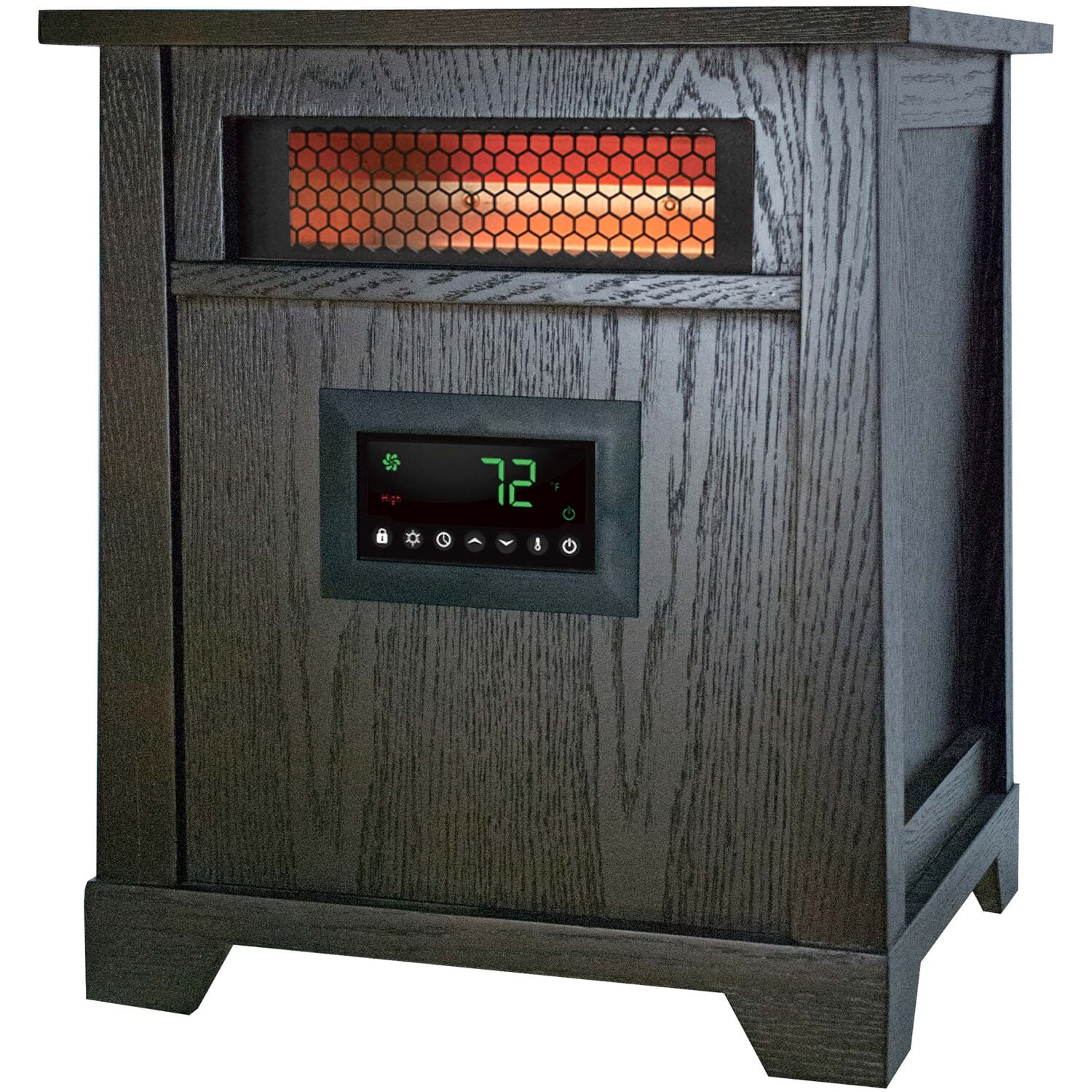 LifeSmart 6-Element Infrared Heater with Wood Cabinet, HT1125 - Walmart.com