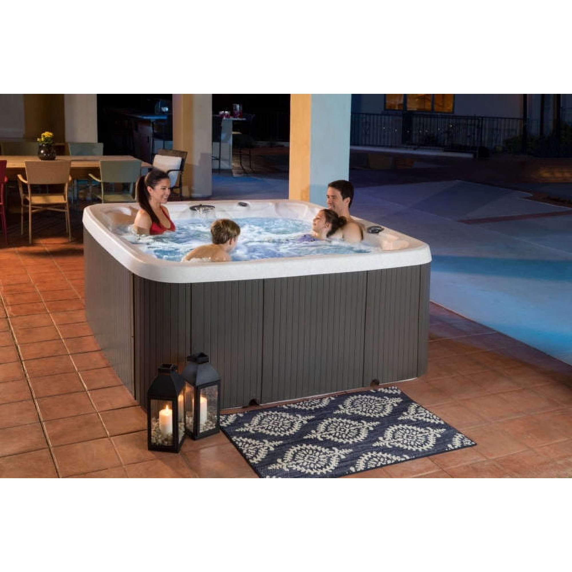 LifeSmart LS700DX Hot Tub - 7 Person, 90-Jet, 220-Volt, Sea Salt/ Coastal  Gray - Walmart.com