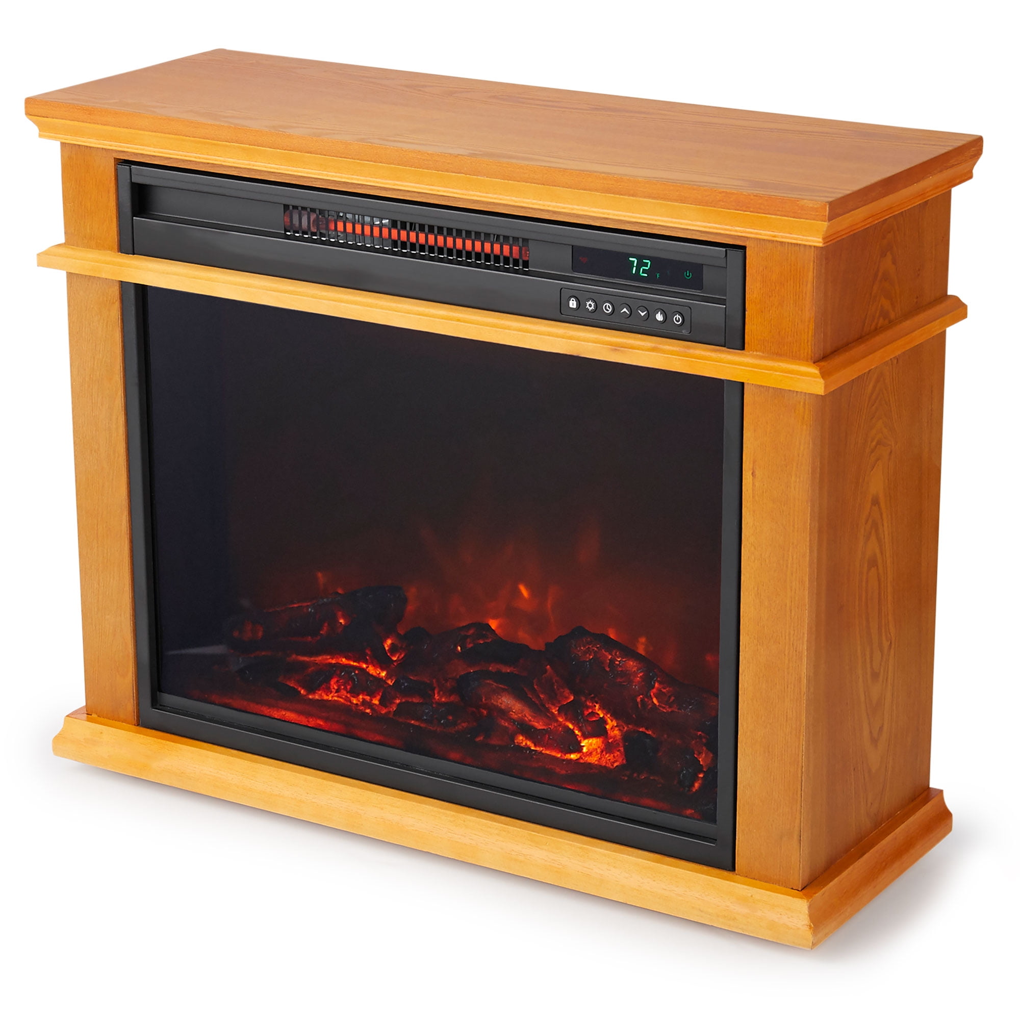 Golden Oak 1500 Watt Portable Electric Fireplace Heater with Remote Control