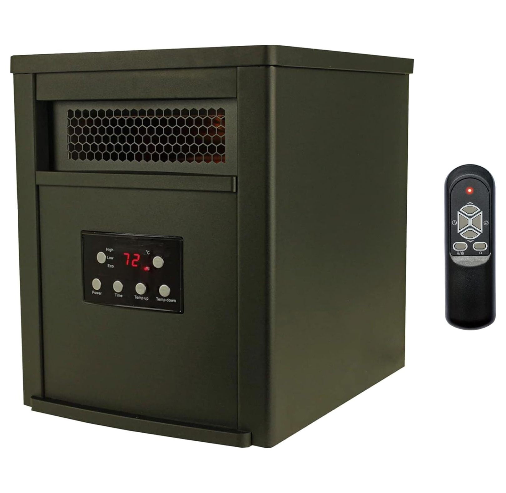 Black Electric Infrared Space Heater with Thermostat and Remote