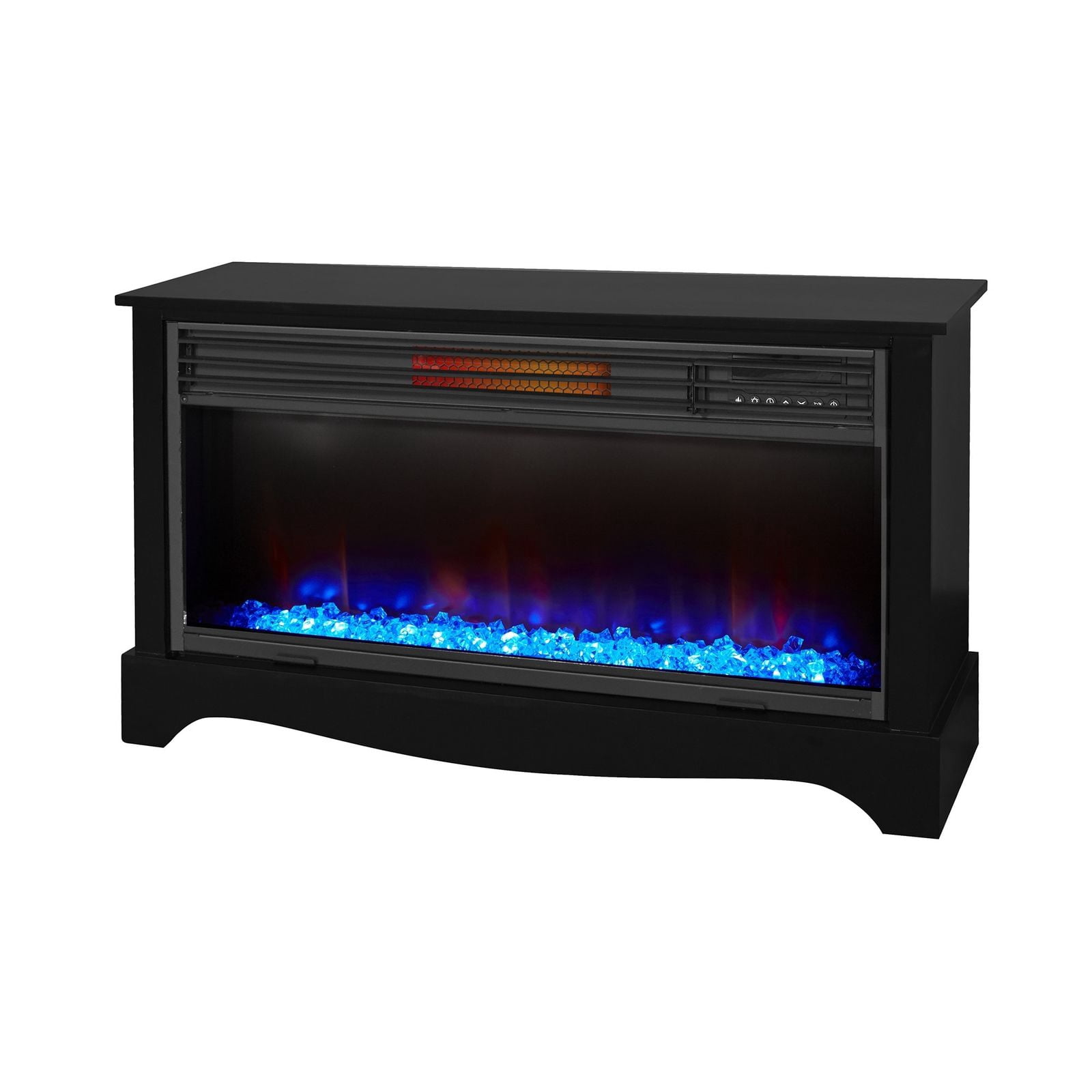 LifeSmart LifeZone Electric Infrared Quartz Standing Fireplace Heater, Black