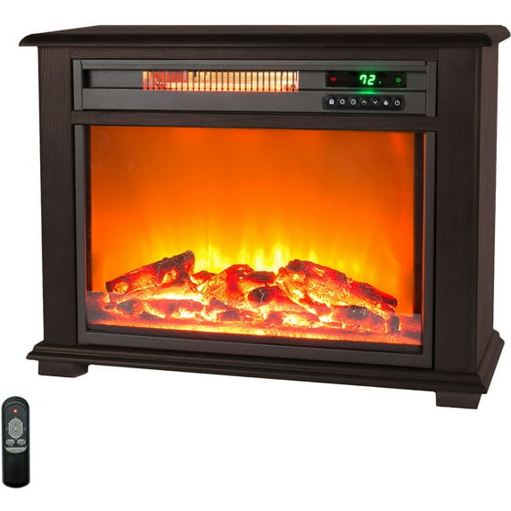 LifeSmart Portable 3-Quartz Infrared Fireplace Heater with Remote, MDFP2090US