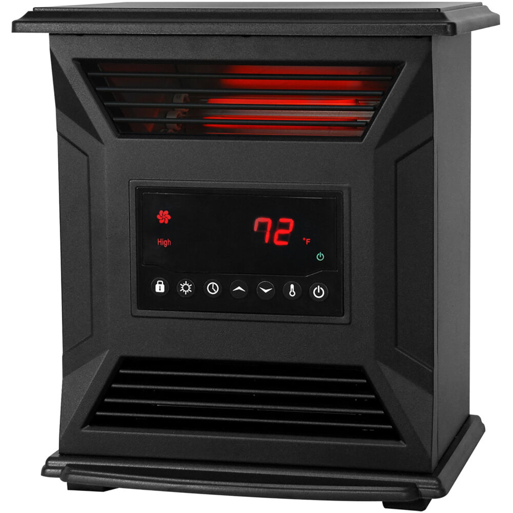 LifeSmart Portable 6-Element Infrared Electric Heater with Remote Control  and Timer | Front Air Intake Cabinet | 3-Settings | Cool to Touch Exterior  | Tip Over Protection | HT1270 - Walmart.com