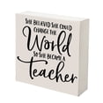 thumbnail image 1 of LifeSong Milestones 6x6 Modern Inspirational Shadow Box for Home Decorations for Teachers - She Believed She Could Change (White), 1 of 11