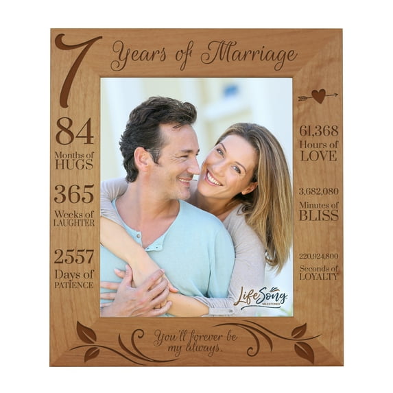 LifeSong Milestones 7th Anniversary Engraved Picture Frame (8x10) - You'll forever be my always