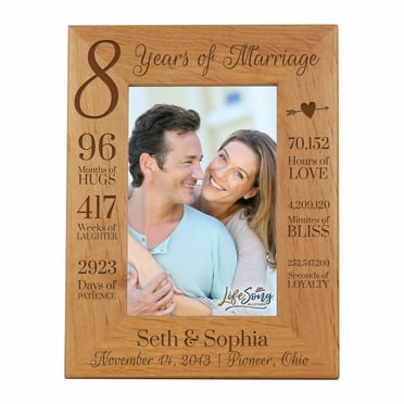 LifeSong Milestones 8th Anniversary Engraved Personalized Picture Frame