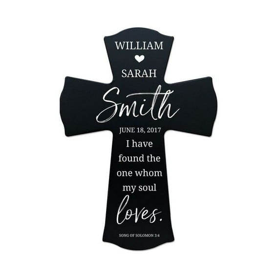 LifeSong Milestones 8x11.25in Black Wall Cross_William & Sarah