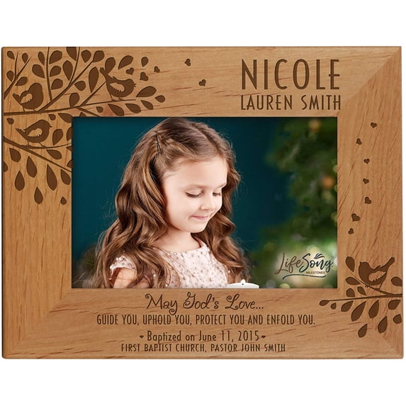 LifeSong Milestones Customized Engraved Baptism Picture Frame - May God's love