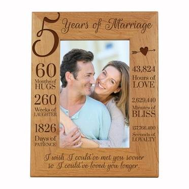 LifeSong Milestones Engraved 5th Anniversary Tabletop Picture Frame Holds 4x6 Photo - I Wish I Could've