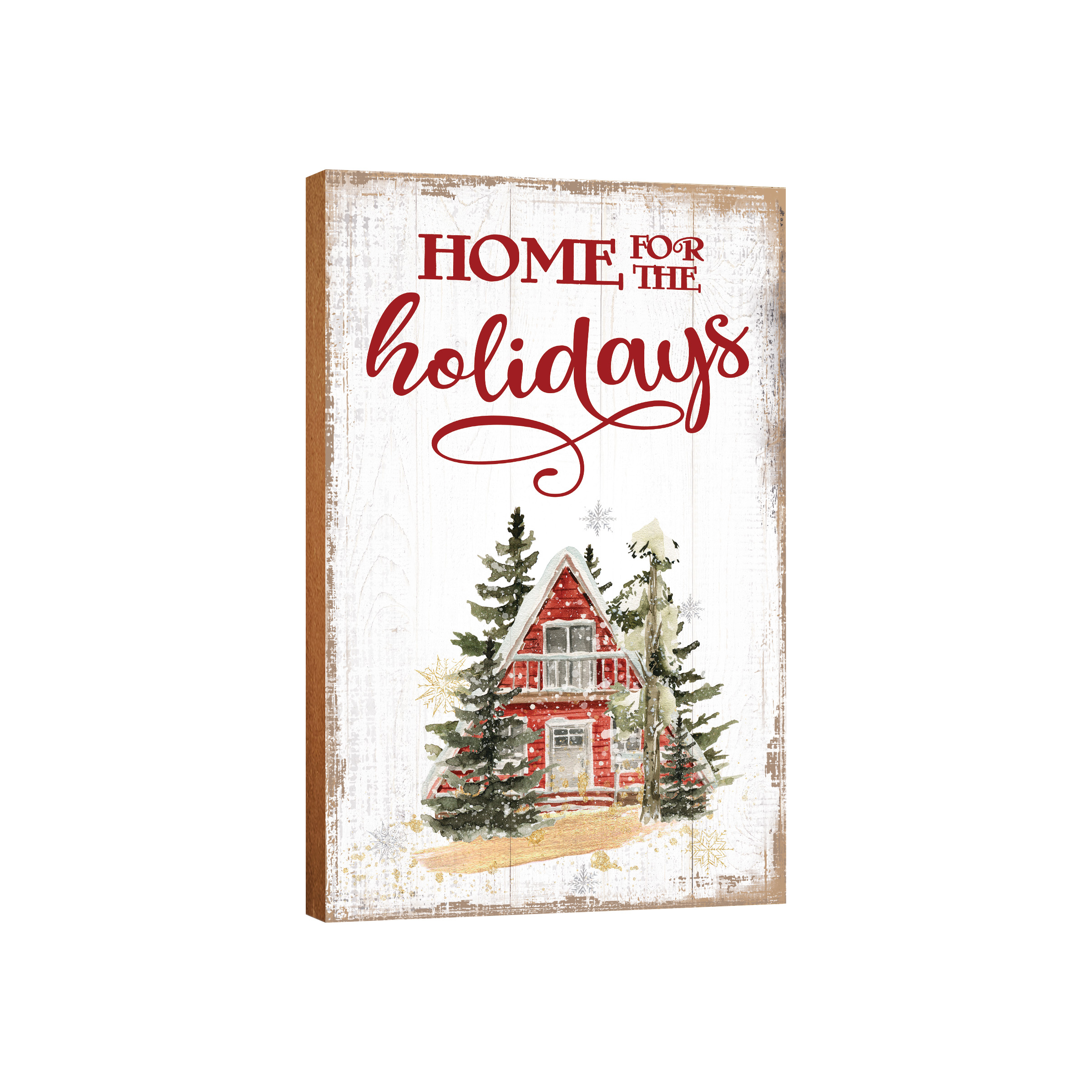 LifeSong Milestones "Home for the Holidays" Wood Christmas Wall Art