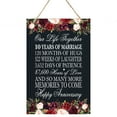 thumbnail image 1 of LifeSong Milestones Inspirational Floral Border Wall Hanging Anniversary Rope Sign 8x12 - 10 Years of Marriage, 1 of 3