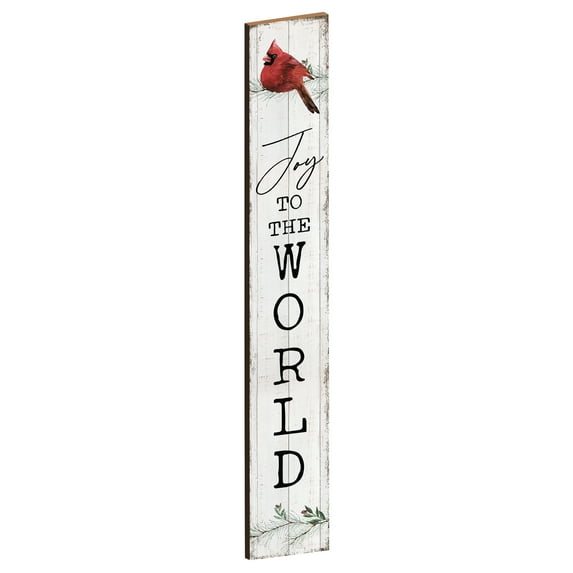 LifeSong Milestones "Joy To The World" Cardinal Sign Christmas Outdoor Porch Decorations