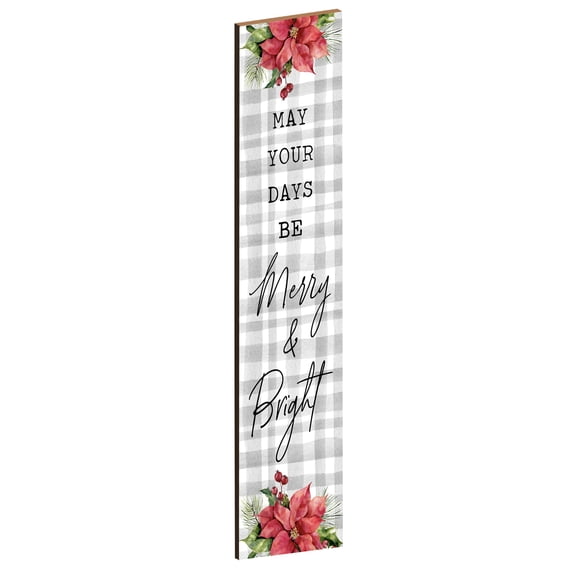 LifeSong Milestones "Merry and Bright" Sign Wood Christmas Porch Decor