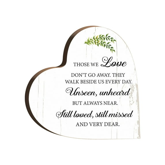 LifeSong Milestones Modern Sympathy Gifts Heart Block Sign Decor (White Distressed)