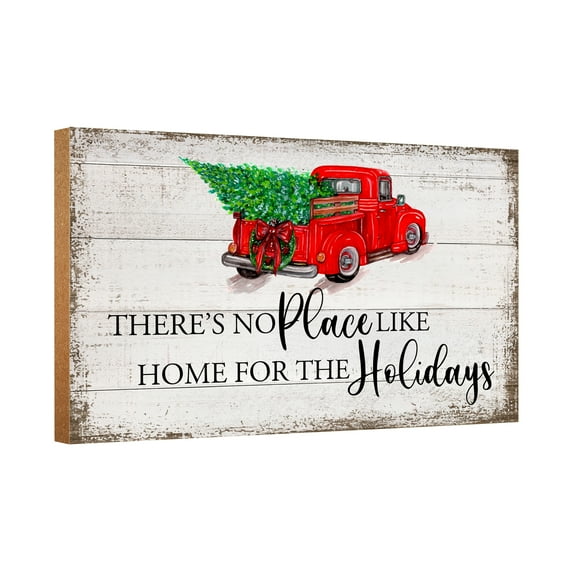 LifeSong Milestones "No Place Like Home" Wood Christmas Wall Art Decor for Home