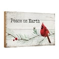 thumbnail image 1 of LifeSong Milestones Peace on Earth Cardinal Wood Christmas Decorations Wall Decor, 1 of 6