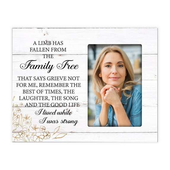 LifeSong Milestones Rustic Sympathy Gifts Tabletop Picture Frame Holds 4x6in Photo, White Distressed