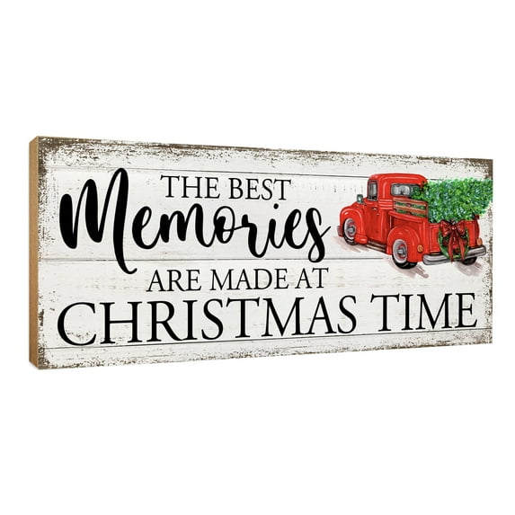 LifeSong Milestones The Best Memories Farmhouse Christmas Signs for Tabletop Decor