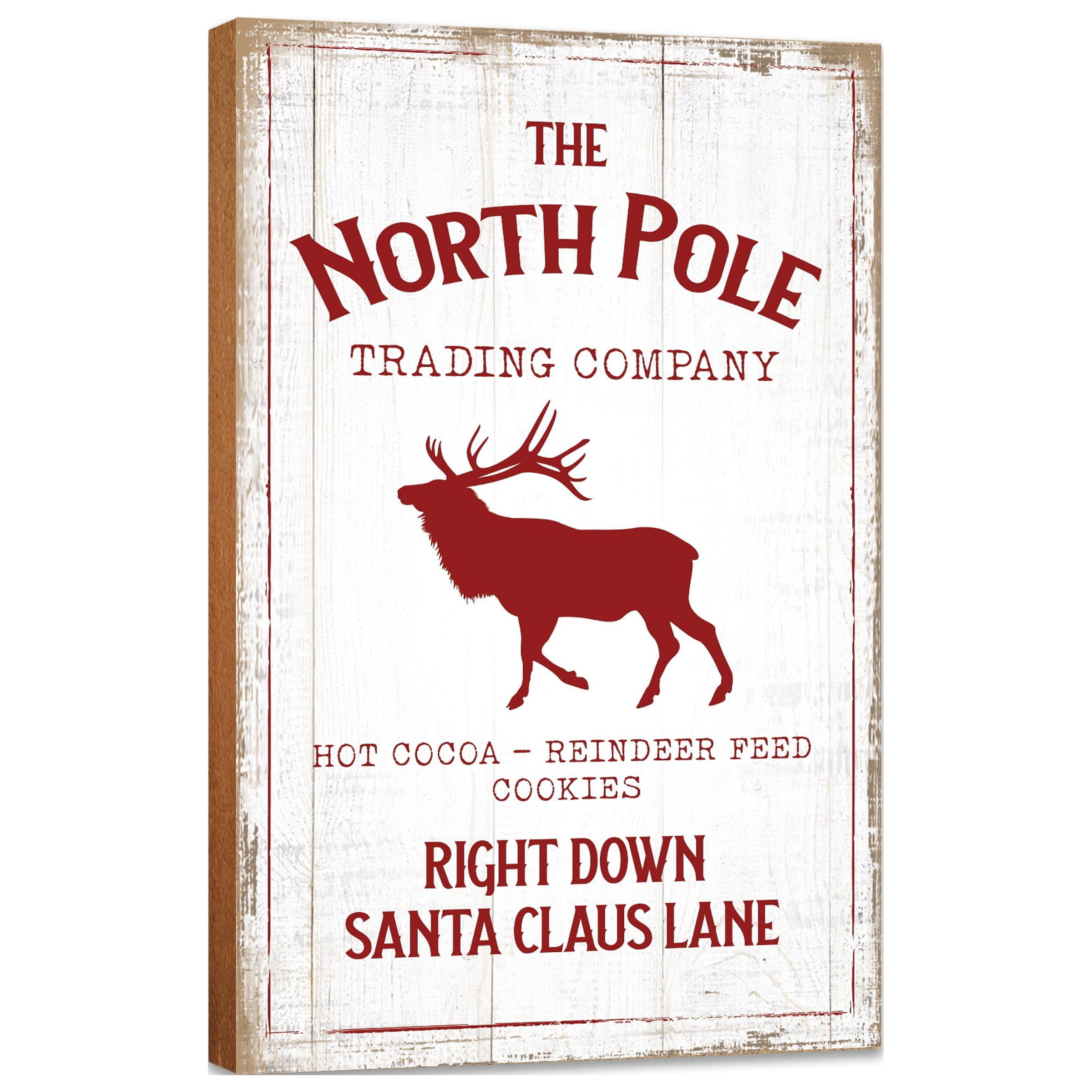 LifeSong Milestones "The North Pole" White Wood Christmas Wall Art ...